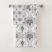 Motif Damask blanc et gris (En situation)