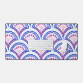 motif damassé floral bleu (Clavier et souris)