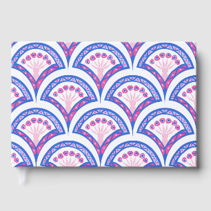 motif damassé floral bleu
