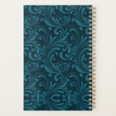 Motif damassé floral sarcelle foncé (Dos)