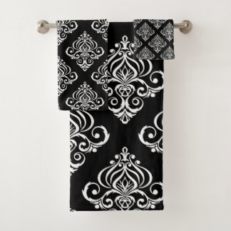 Motif damassé noir et blanc personnalisé