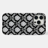 Motif Damassé Rococo Blanc sur Fond Noir (Verso Horizontal)