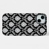 Motif Damassé Rococo Blanc sur Noir (Verso Horizontal)