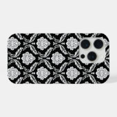 Motif Damassé Rococo Blanc sur Noir (Verso Horizontal)