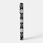 Motif Damassé Rococo Blanc sur Noir (Côté gauche)
