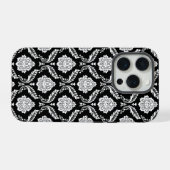 Motif Damassé Rococo Blanc sur Noir (Verso Horizontal)
