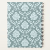 Motif damassé rococo canard œuf bleu+sarcelle (Dos)