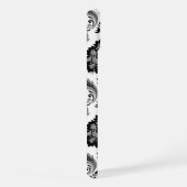 Motif Damassé Rococo Gris Noir Blanc (Côté droit)