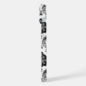 Motif Damassé Rococo Gris Noir Blanc (Côté gauche)
