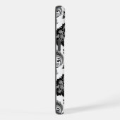 Motif Damassé Rococo Gris Noir Blanc (Côté droit)