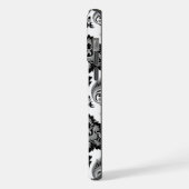 Motif Damassé Rococo Gris Noir Blanc (Côté gauche)