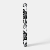 Motif Damassé Rococo Gris Noir Blanc (Côté gauche)
