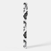Motif Damassé Rococo Gris Noir Blanc (Côté droit)