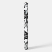 Motif Damassé Rococo Gris Noir Blanc (Côté gauche)