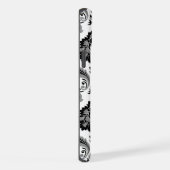 Motif Damassé Rococo Gris Noir Blanc (Côté droit)