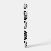Motif Damassé Rococo Gris Noir Blanc (Côté gauche)