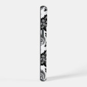 Motif Damassé Rococo Gris Noir Blanc (Côté droit)