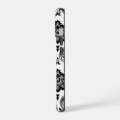 Motif Damassé Rococo Gris Noir Blanc (Côté gauche)