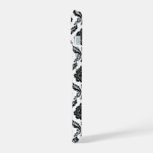 Motif Damassé Rococo Noir sur Blanc (Côté gauche)
