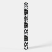Motif Damassé Rococo Noir sur Blanc (Côté droit)