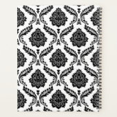 Motif Damassé Rococo Noir sur Blanc (Dos)