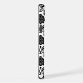Motif Damassé Rococo Noir sur Blanc (Côté droit)