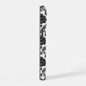 Motif Damassé Rococo Noir sur Blanc (Côté droit)