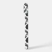 Motif Damassé Rococo Noir sur Blanc (Côté gauche)