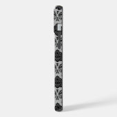 Motif Damassé Rococo Noir sur Gris (Côté gauche)