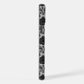 Motif Damassé Rococo Noir sur Gris (Côté droit)