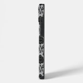 Motif Damassé Rococo Noir sur Gris (Côté gauche)