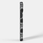 Motif Damassé Rococo Noir sur Gris (Côté droit)