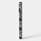 Motif Damassé Rococo Noir sur Gris (Côté gauche)
