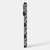 Motif Damassé Rococo Noir sur Gris (Côté gauche)