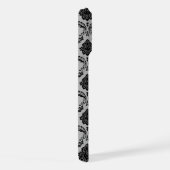 Motif Damassé Rococo Noir sur Gris (Côté droit)