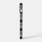 Motif Damassé Rococo Noir sur Gris (Côté gauche)