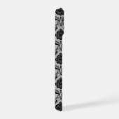 Motif Damassé Rococo Noir sur Gris (Côté droit)