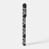 Motif Damassé Rococo Noir sur Gris (Côté droit)