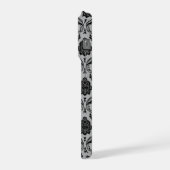 Motif Damassé Rococo Noir sur Gris (Côté gauche)