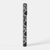 Motif Damassé Rococo Noir sur Gris (Côté droit)