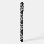 Motif Damassé Rococo Noir sur Gris (Côté droit)