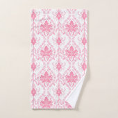 motif damassé rose blanc (Serviette à main)