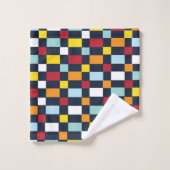 Motif damier coloré (Gant de toilette)