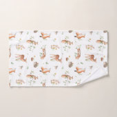 Motif d'amis animaux de bois mignon (Serviette à main)