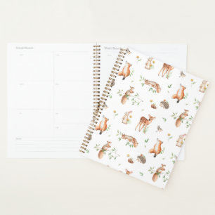 Motif d'amis animaux de bois mignon