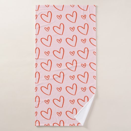 Motif d'amour : coeurs rouges en arrière - plan ro (Serviette de bain)