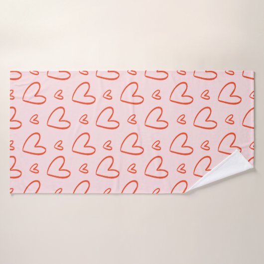 Motif d'amour : coeurs rouges en arrière - plan ro (Serviette de bain)