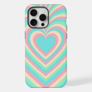 Motif d'amour de cœur hypnotique arc-en-ciel bleu 