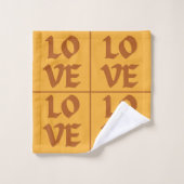 Motif d'amour papillon | Dégradé bleu et orange (Gant de toilette)