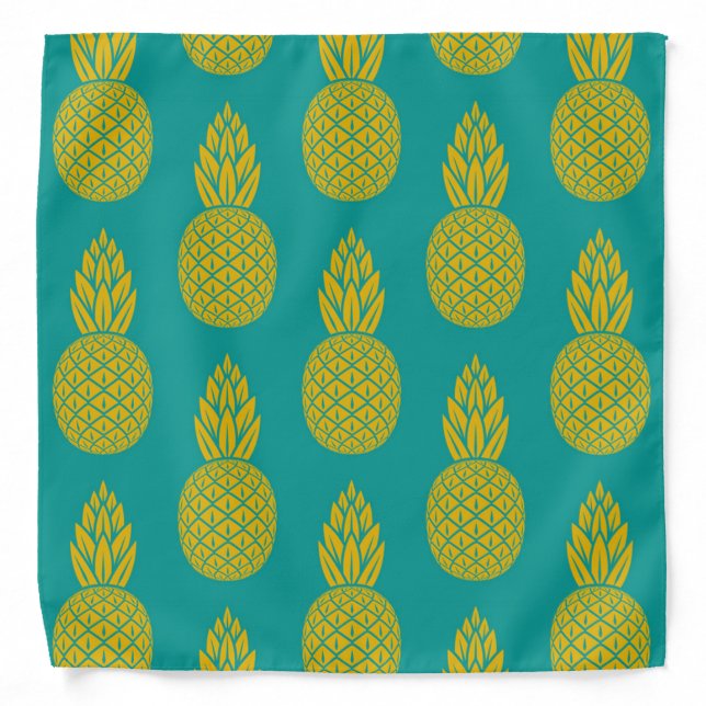 Motif d'ananas hawaïen tropical Bandana (Front)